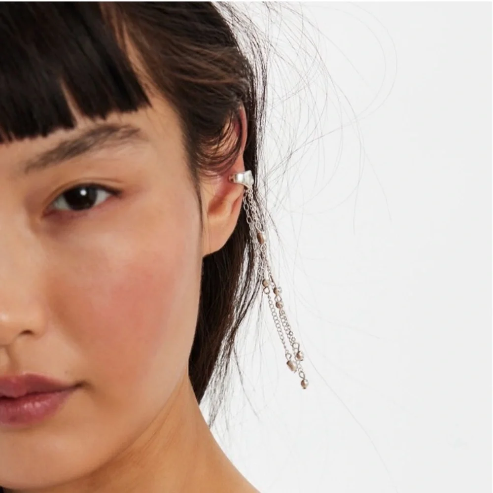 NWT Free People Bells and Whistles Ear Cuff in Silver | Bohemian | Sexy | Urban